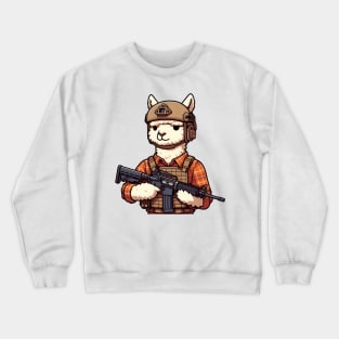 Tactical Alpaca Adventure Tee: Where Whimsy Meets Command Crewneck Sweatshirt